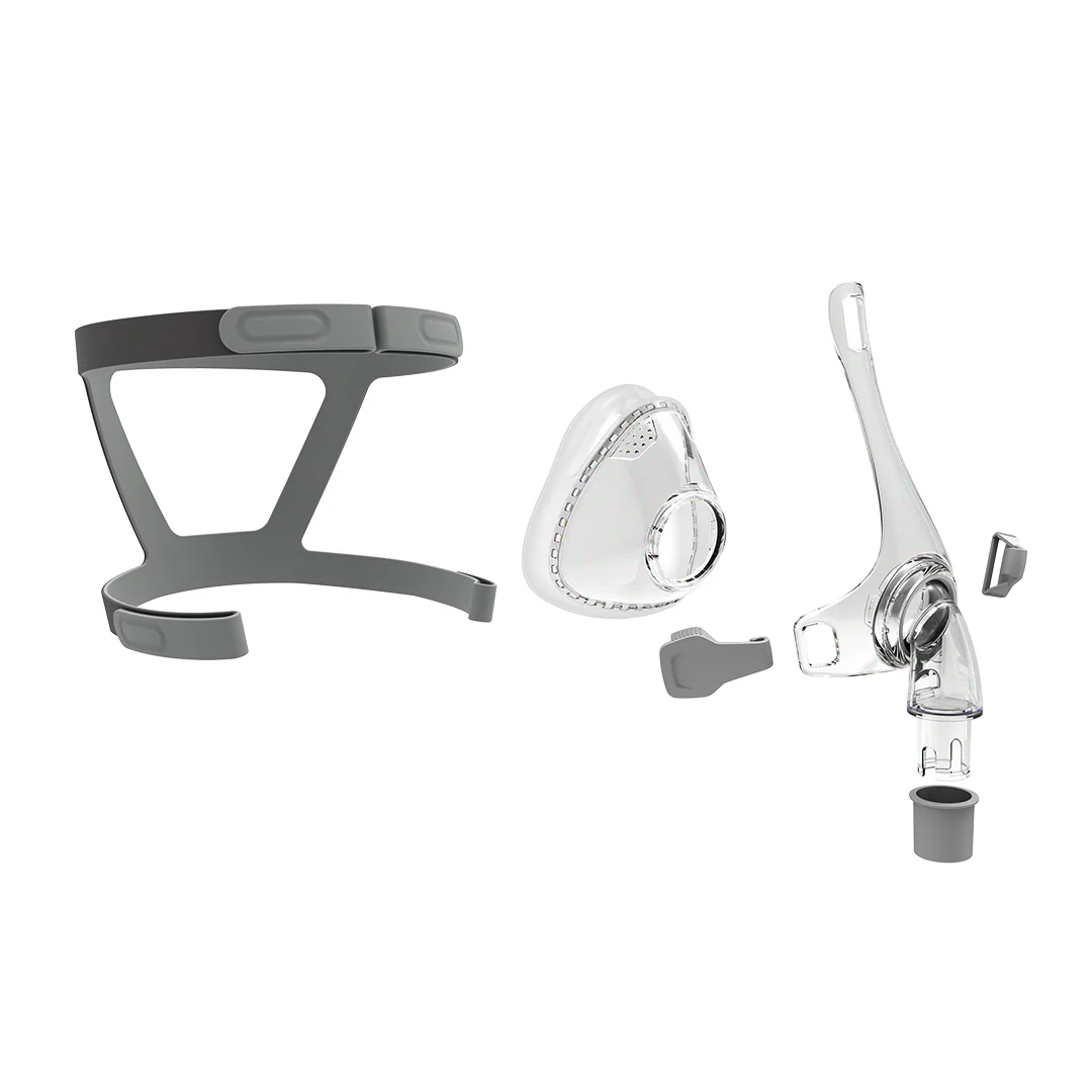 BMC F5 Vollgesichtsmaske (Full Face CPAP Maske) mit flexiblem Rillenkissen in Größen S M L | Komplettset - Image 3