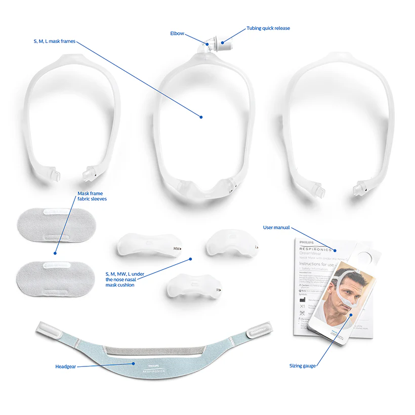 Philips DreamWear Nasenmaske (Nasenpolstermaske) inkl. 3 verschiedenen Maskenkissen aus Silikon | Komplettset - Image 11
